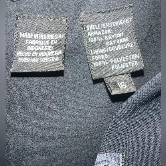 NEW with tags Liz Claiborne Long Sleeve Navy Blue Floral Dress Women’s Size 16 - Picture 10 of 11